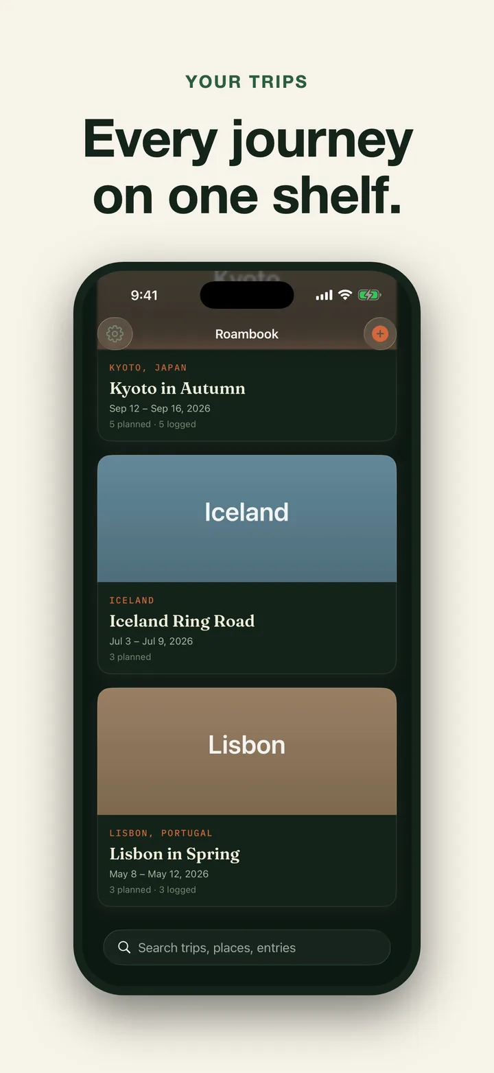Roambook screenshot 2