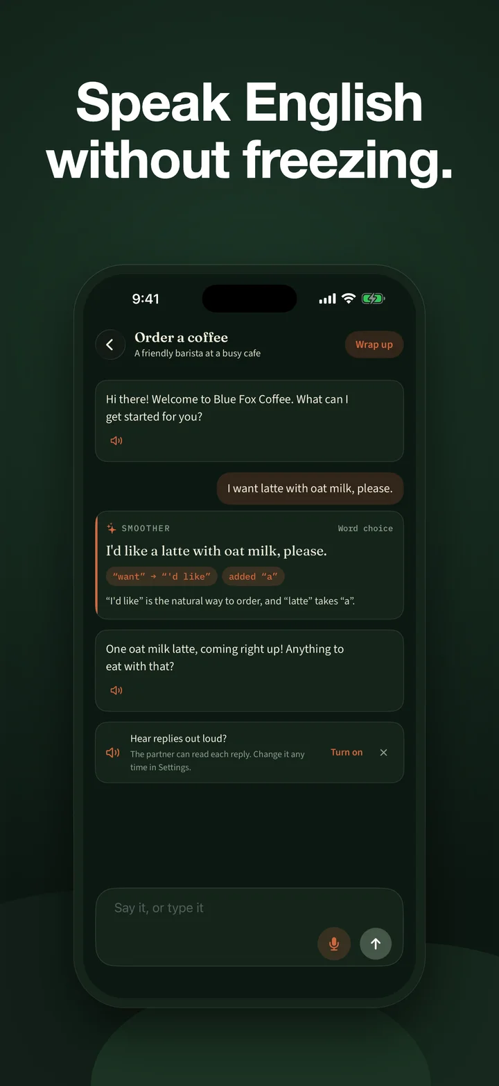 Chatter English conversation with an on-device AI partner